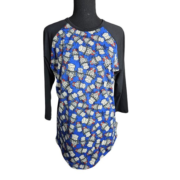 2/$35-LuLaRoe Randy Raglan 3/4 Sleeve T Shirt Size M Uncle Sam Design Patriotic - Picture 4 of 10